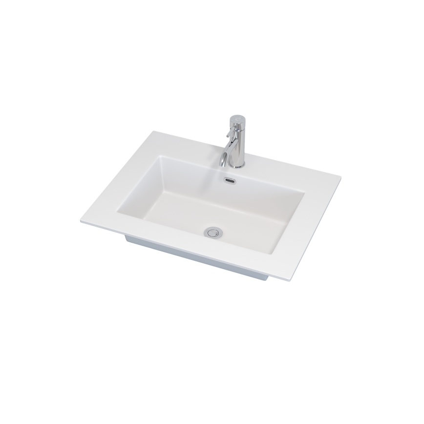 Kopalniška omarica z umivalnikom GRIBSKOV 60 cm rjava/hrast/bela