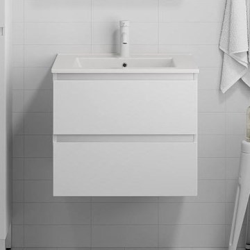 Kopalniška omarica z umivalnikom HENRY, 61 cm, bela