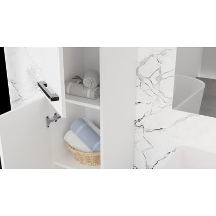 Kopalniška omarica z umivalnikom KATE + zrcalna omarica + stenska omarica bela