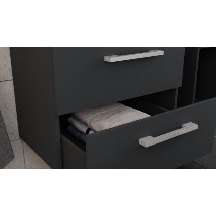 Kopalniška omarica z umivalnikom KATE + ogledalna omarica + stenska omarica antracit