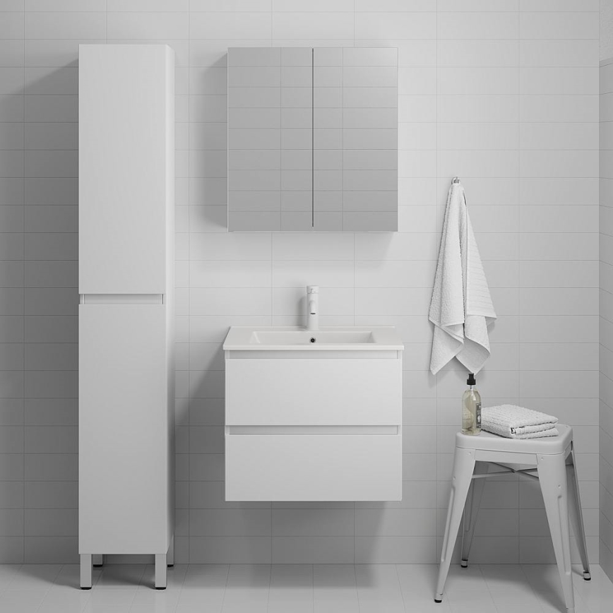 Kopalniška omarica z umivalnikom KENWOOD, 61 cm, bela