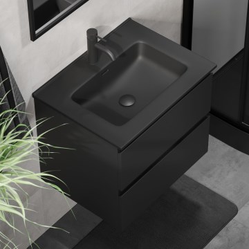 Kopalniška omarica z umivalnikom KENWOOD 61x52x45 cm črna