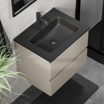 Kopalniška omarica z umivalnikom KENWOOD 61x52x45 cm marakesh/črna