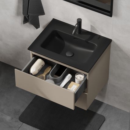 Kopalniška omarica z umivalnikom KENWOOD 61x52x45 cm marakesh/črna