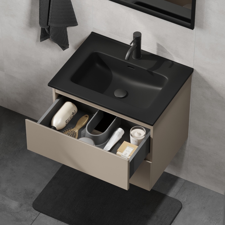 Kopalniška omarica z umivalnikom KENWOOD 61x52x45 cm marakesh/črna