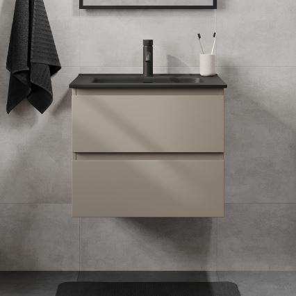 Kopalniška omarica z umivalnikom KENWOOD 61x52x45 cm marakesh/črna