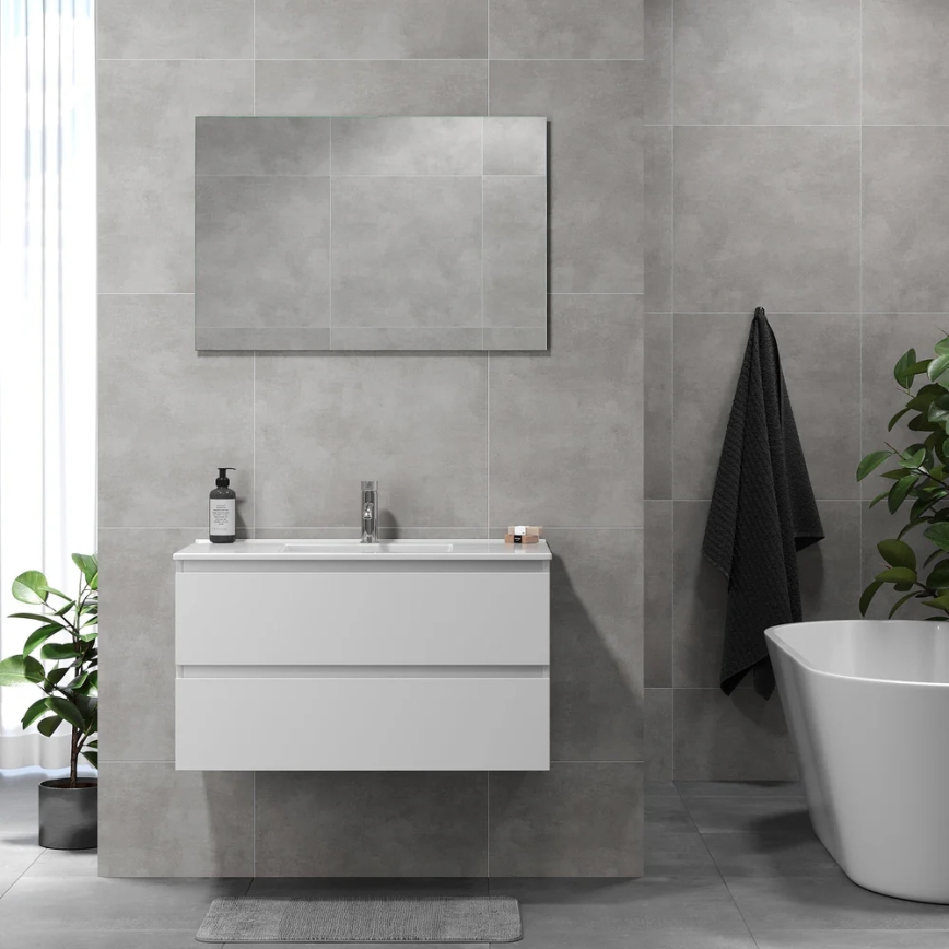 Kopalniška omarica z umivalnikom KENWOOD 91 x 50 x 47 cm, bela