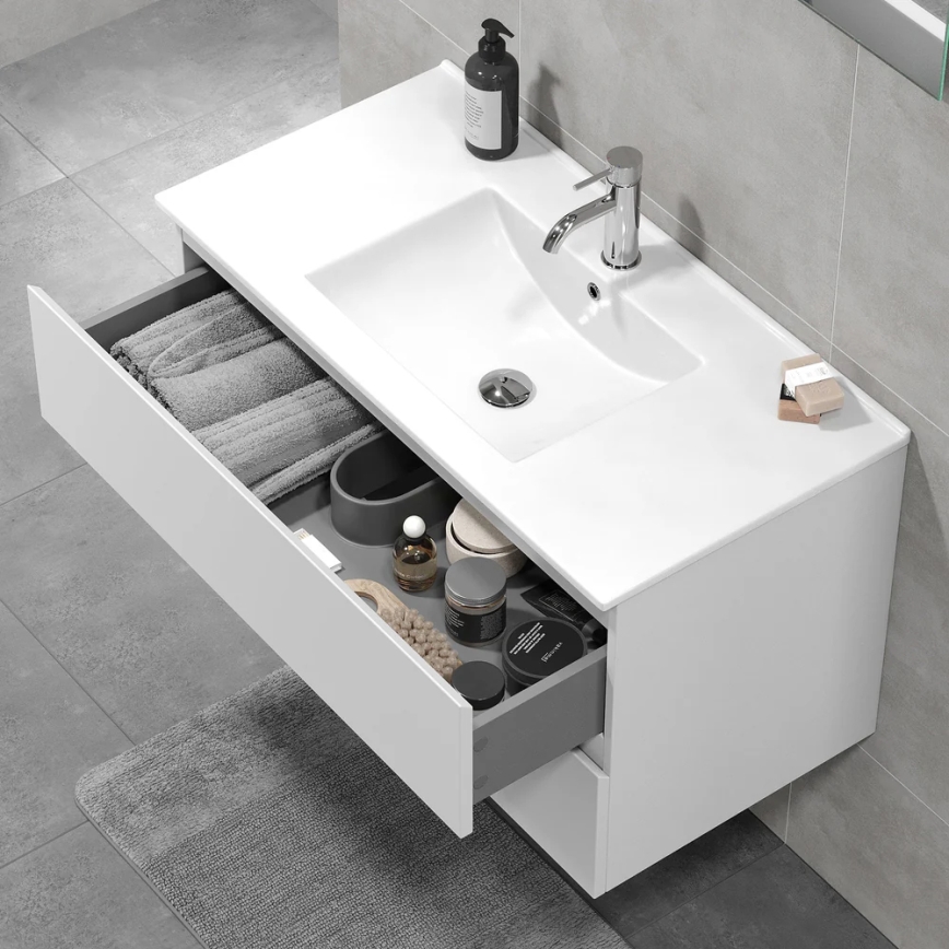 Kopalniška omarica z umivalnikom KENWOOD 91 x 50 x 47 cm, bela