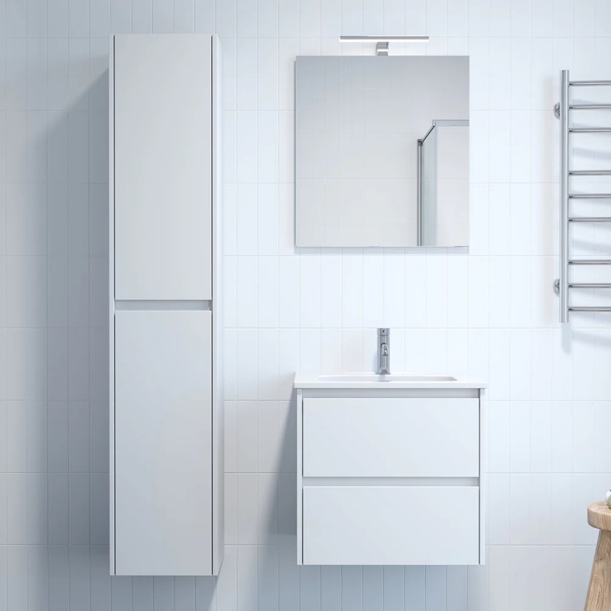 Kopalniška omarica z umivalnikom MOLDE 60x55x46 cm bela