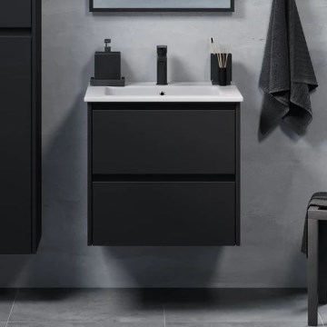 Kopalniška omarica z umivalnikom MOLDE 60x55x46 cm črna