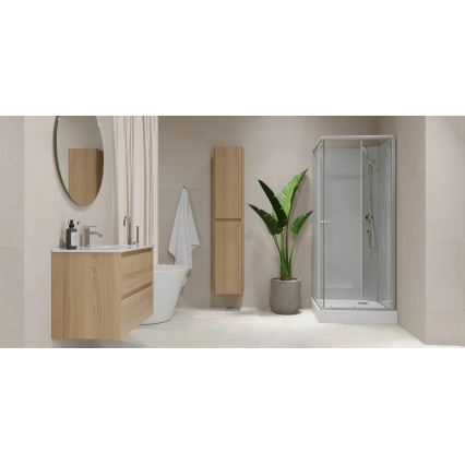 Kopalniška omarica z umivalnikom MOLDE 60x55x46 cm hrast