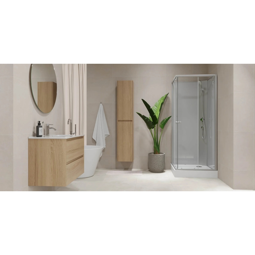 Kopalniška omarica z umivalnikom MOLDE 60x55x46 cm hrast