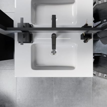 Kopalniška omarica z umivalnikom MOLDE 80 cm črna