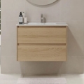 Kopalniška omarica z umivalnikom MOLDE 80x55x46 cm hrast