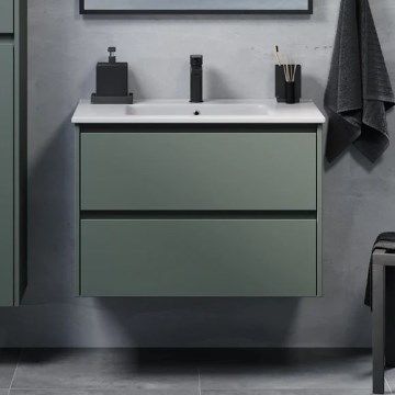Kopalniška omarica z umivalnikom MOLDE 80x55x46 cm zelena