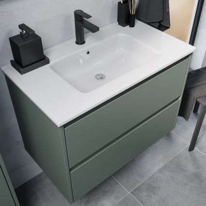 Kopalniška omarica z umivalnikom MOLDE 80x55x46 cm zelena