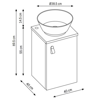 Kopalniška omarica z umivalnikom TAARNHOLM, črna