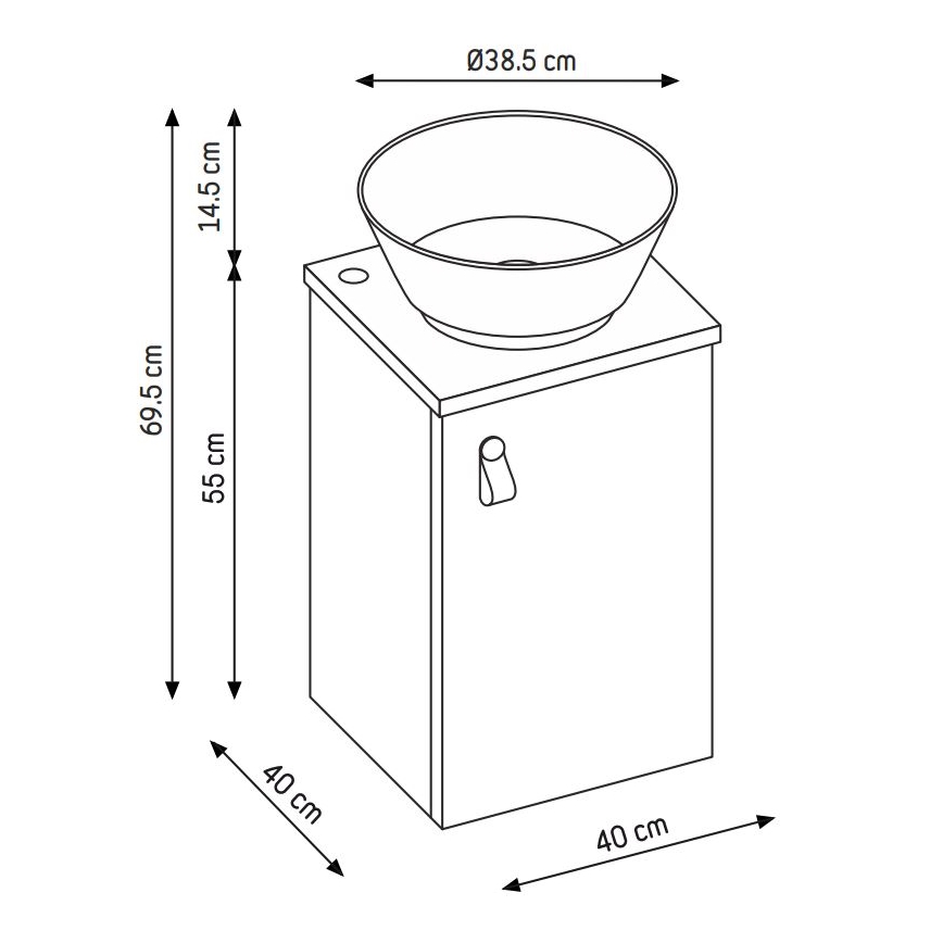 Kopalniška omarica z umivalnikom TAARNHOLM, črna