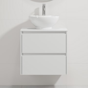 Kopalniška omarica z umivalnikom TRONDHEIM/DRAMMEN 60x57x46 cm bela