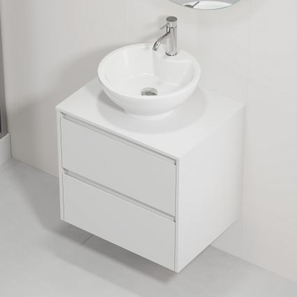 Kopalniška omarica z umivalnikom TRONDHEIM/DRAMMEN 60x57x46 cm bela