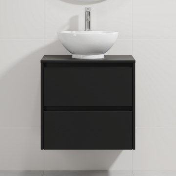 Kopalniška omarica z umivalnikom TRONDHEIM/DRAMMEN 60x57x46 cm črna/bela