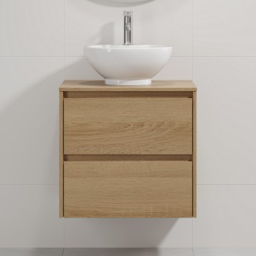 Kopalniška omarica z umivalnikom TRONDHEIM/DRAMMEN 60x57x46 cm hrast/bela