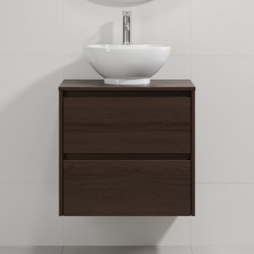 Kopalniška omarica z umivalnikom TRONDHEIM/DRAMMEN 60x57x46 cm oreh/bela