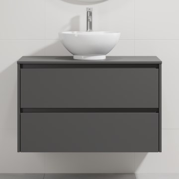Kopalniška omarica z umivalnikom TRONDHEIM/DRAMMEN 90x57x46 cm antracit/bela