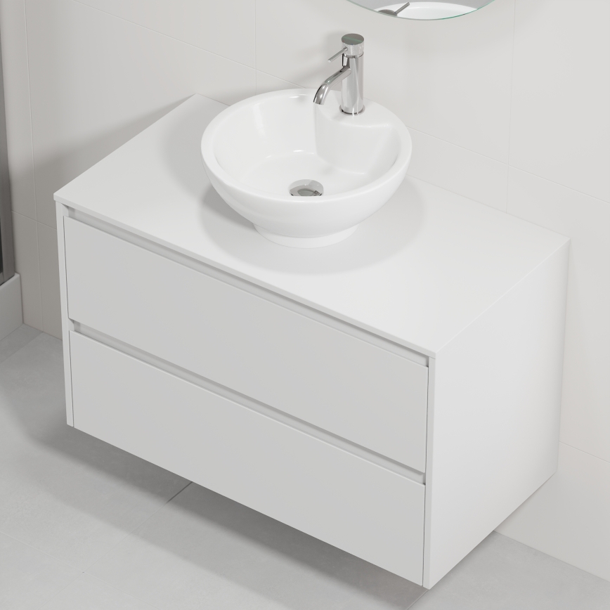 Kopalniška omarica z umivalnikom TRONDHEIM/DRAMMEN 90x57x46 cm bela