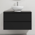 Kopalniška omarica z umivalnikom TRONDHEIM/DRAMMEN 90x57x46 cm črna/bela