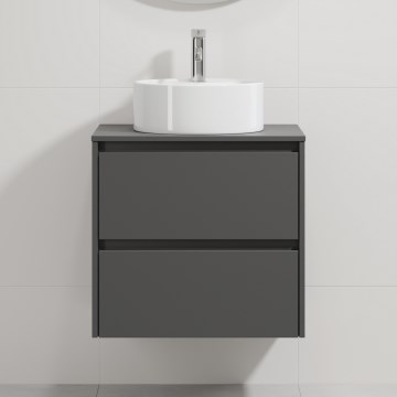 Kopalniška omarica z umivalnikom TRONDHEIM/VIKEDAL 60x57x46 cm antracit/bela