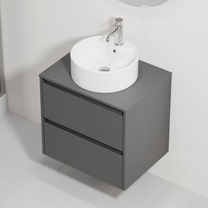 Kopalniška omarica z umivalnikom TRONDHEIM/VIKEDAL 60x57x46 cm antracit/bela