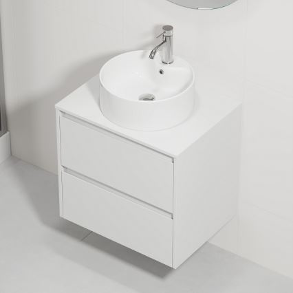 Kopalniška omarica z umivalnikom TRONDHEIM/VIKEDAL 60x57x46 cm bela