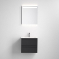 Kopalniška omarica z umivalnikom VIGO + LED stensko ogledalo z LED osvetlitvijo/10W/230V IP44 črna