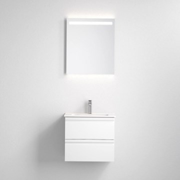 Kopalniška omarica z umivalnikom VIGO + stensko LED ogledalo z osvetlitvijo LED/10W/230V IP44 bela