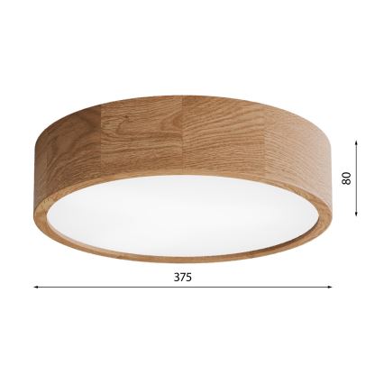 Kopalniška stropna svetilka CLEO 3xE27/24W/230V IP54 premer 37,5 cm hrast