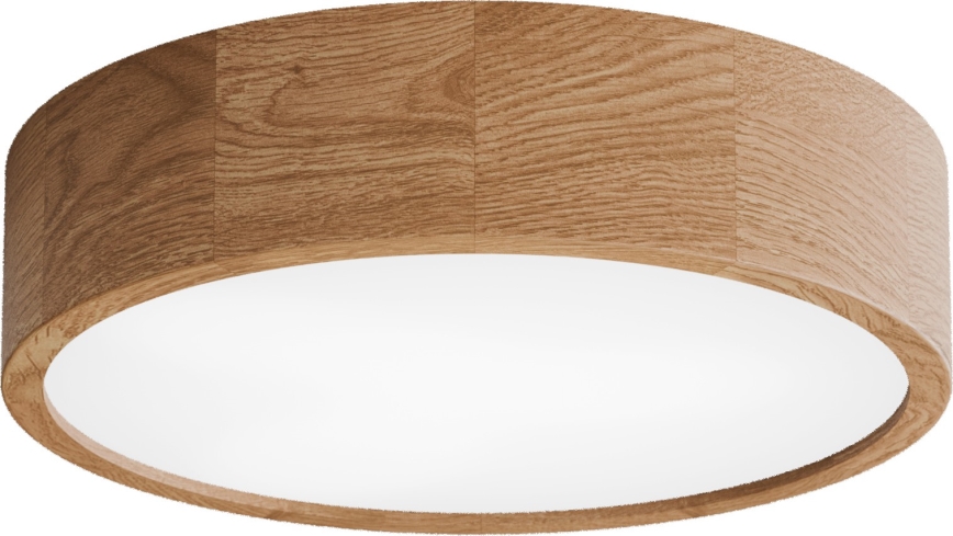 Kopalniška stropna svetilka CLEO s senzorjem 3xE27/24W/230V, premer 37,5 cm, IP54, hrast
