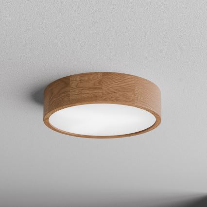 Kopalniška stropna svetilka CLEO s senzorjem 3xE27/24W/230V, premer 37,5 cm, IP54, hrast