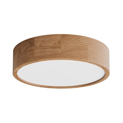 Kopalniška stropna svetilka CLEO s senzorjem 3xE27/24W/230V, premer 37,5 cm, IP54, hrast