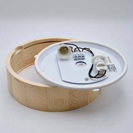 Kopalniška stropna svetilka NATURAL 2xE27/15W/230V IP54 bor ø 27 cm