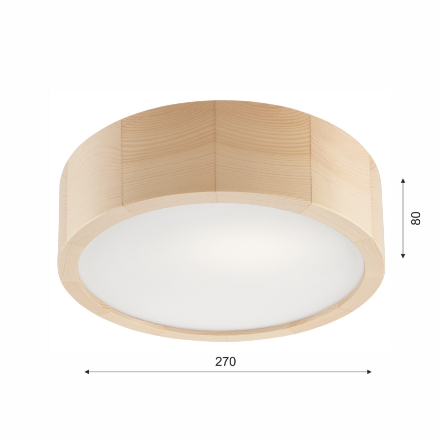 Kopalniška stropna svetilka NATURAL 2xE27/15W/230V IP54 bor ø 27 cm
