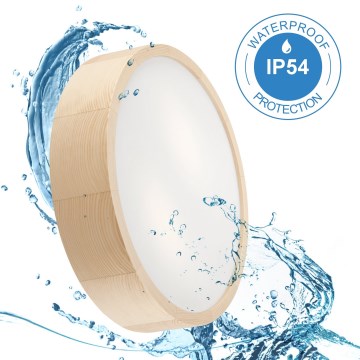 Kopalniška stropna svetilka NATURAL 3xE27/15W/230V IP54 bor ø 37 cm - FSC certifikat
