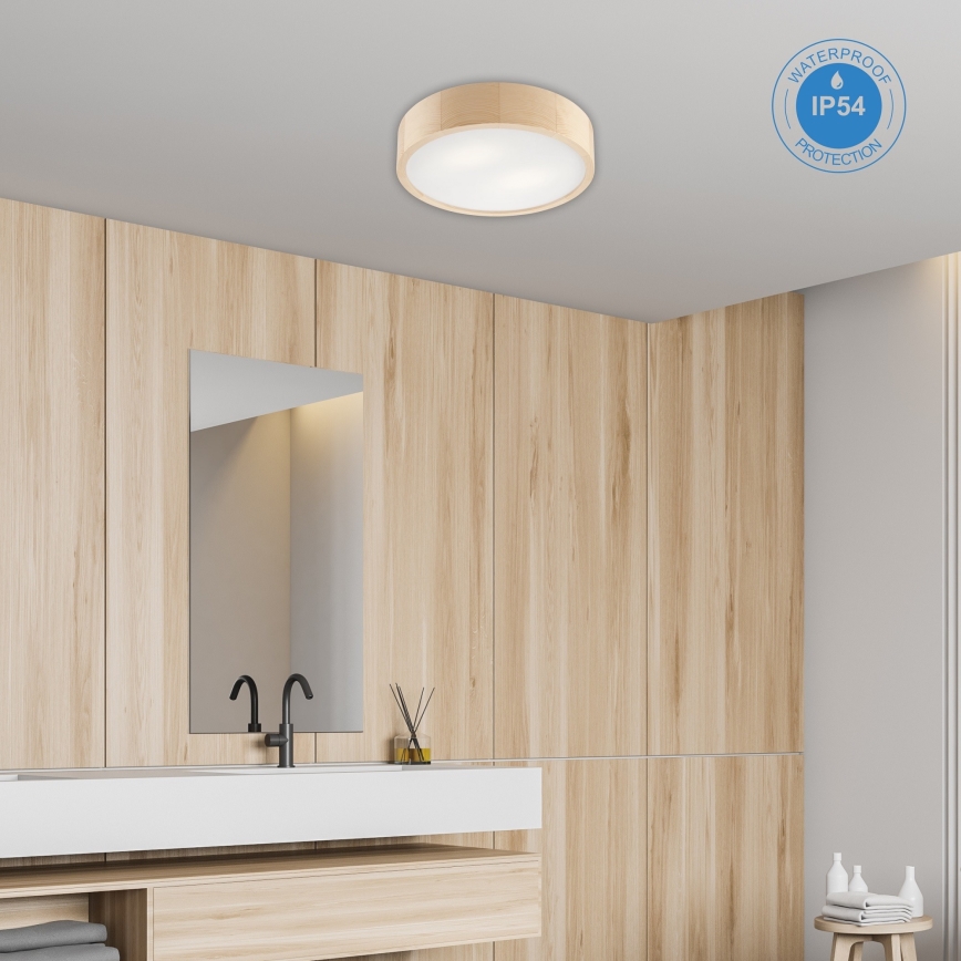 Kopalniška stropna svetilka NATURAL 3xE27/15W/230V IP54 bor ø 37 cm - FSC certifikat