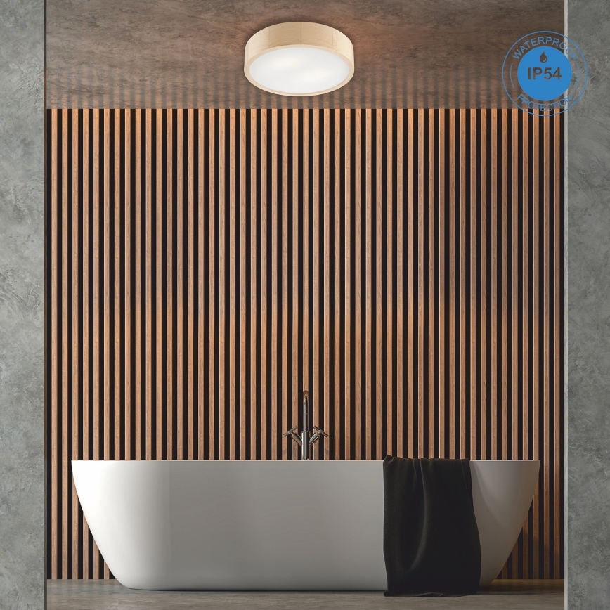 Kopalniška stropna svetilka NATURAL 3xE27/15W/230V IP54 bor ø 37 cm - FSC certifikat