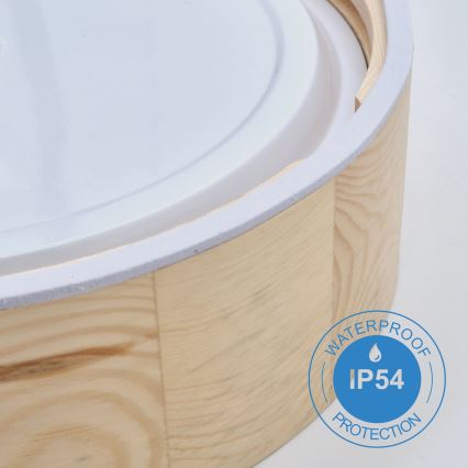 Kopalniška stropna svetilka NATURAL 3xE27/15W/230V IP54 bor ø 37 cm - FSC certifikat