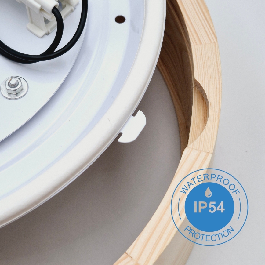 Kopalniška stropna svetilka NATURAL 3xE27/15W/230V IP54 bor ø 37 cm - FSC certifikat