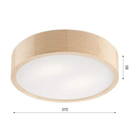 Kopalniška stropna svetilka NATURAL 3xE27/15W/230V IP54 bor ø 37 cm - FSC certifikat