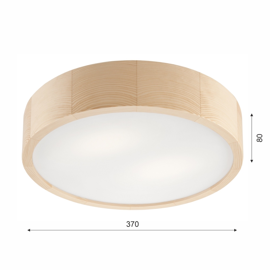 Kopalniška stropna svetilka NATURAL 3xE27/15W/230V IP54 bor ø 37 cm - FSC certifikat