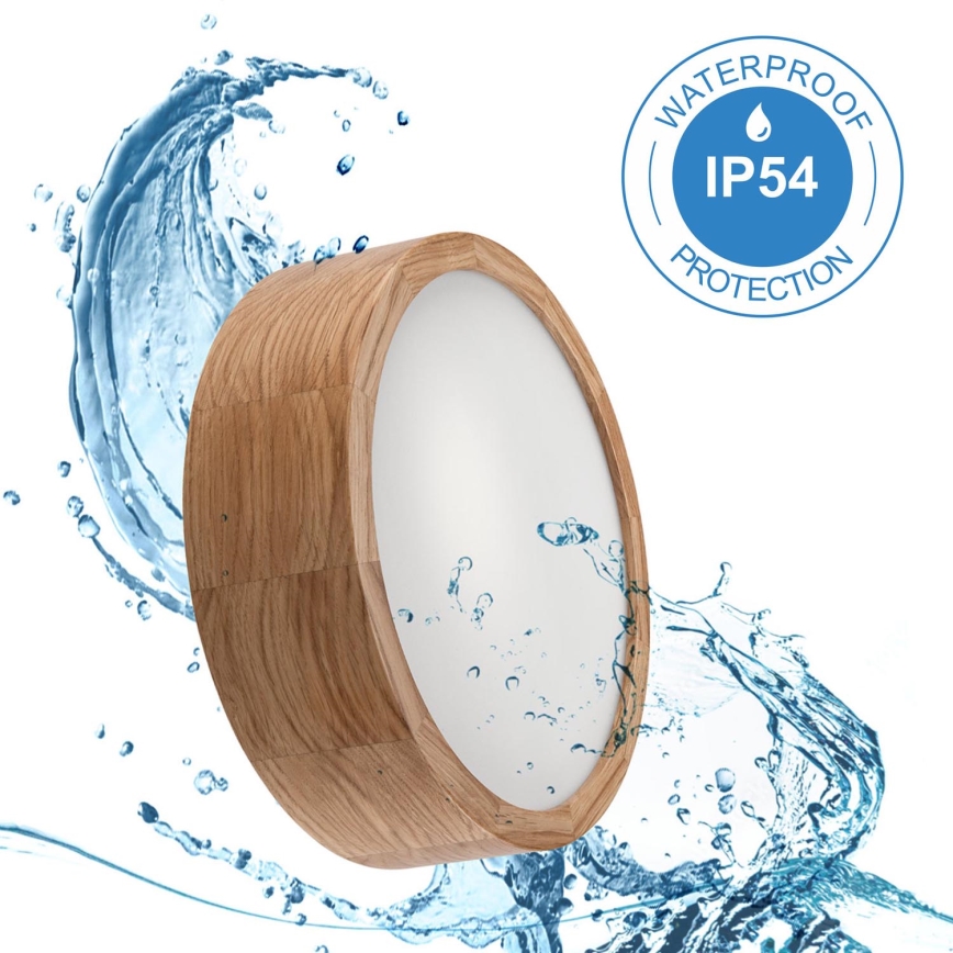 Kopalniška stropna svetilka OAK 2xE27/15W/230V IP54 hrast ø 27 cm