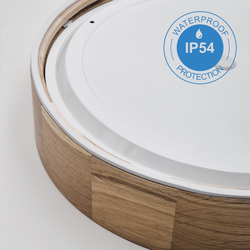 Kopalniška stropna svetilka OAK, 3xE27/15W/230V, hrast, premer 37 cm, IP54